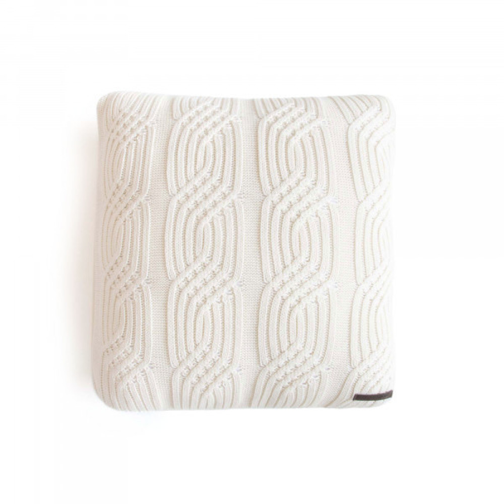 Entwined Knit Cushion Cover-Snow White