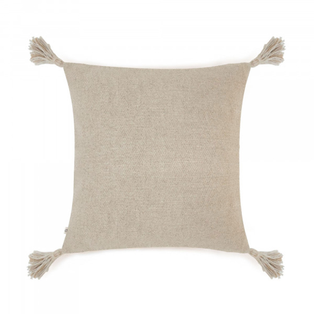 Bargaon Handwoven Cushion Cover-Ivory