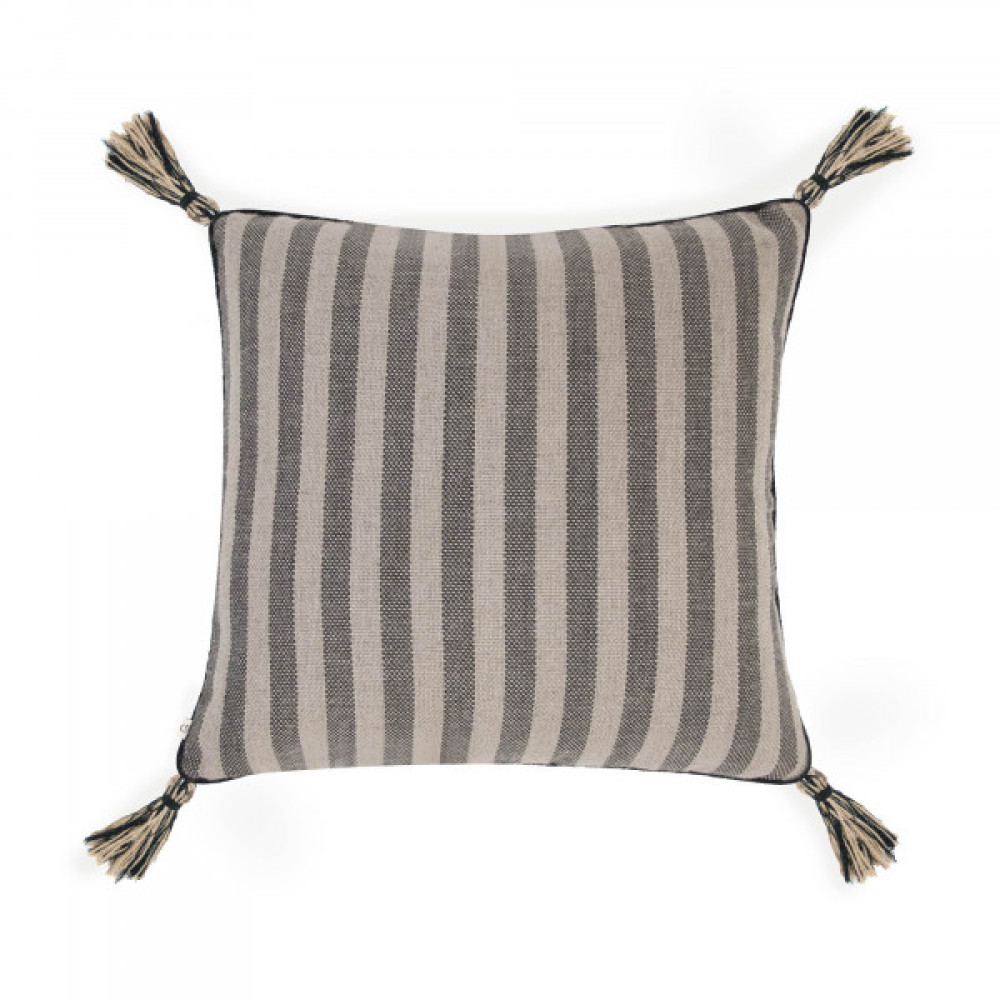 Oraang Handwoven Stripe Cushion Cover-Coal