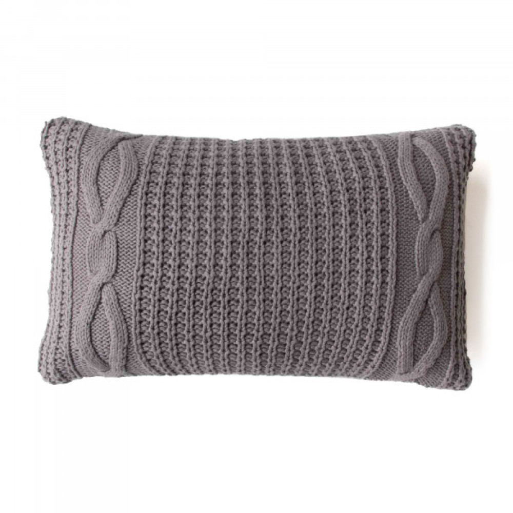 Yarn Knit Cushion Cover-Cripple Grey