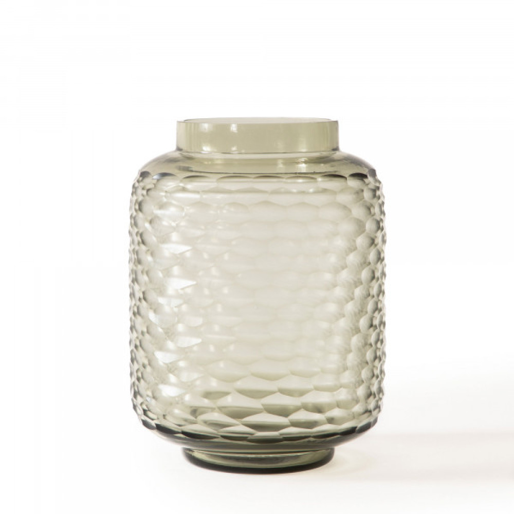 Beehive Glass Vase-Olive