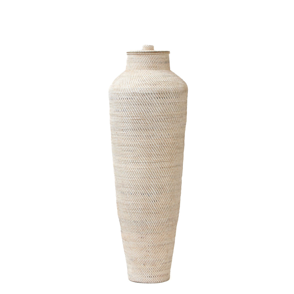 Hata Handwoven Floor Vase With Lid