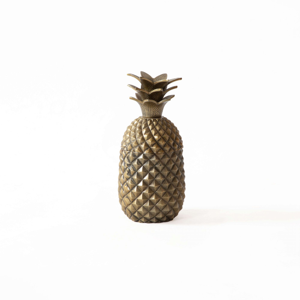 Retro Pineapple Metal Vase-Antique Brass