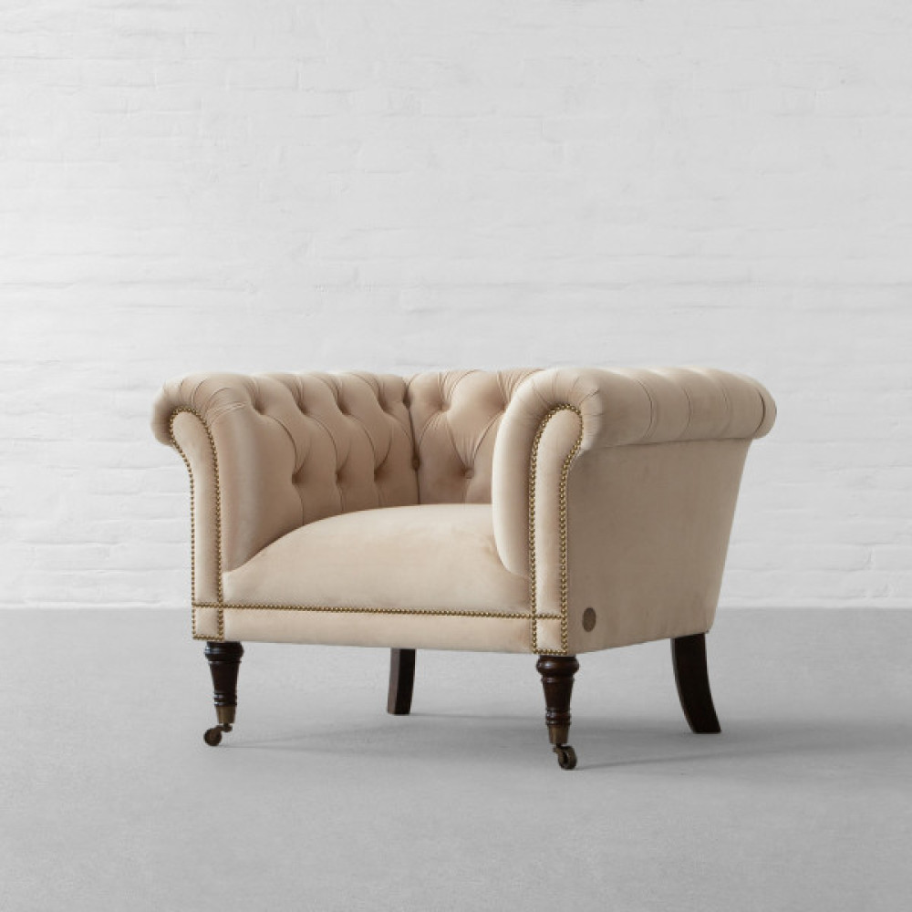 Regiment Chesterfield Tufted Fabric Armchair