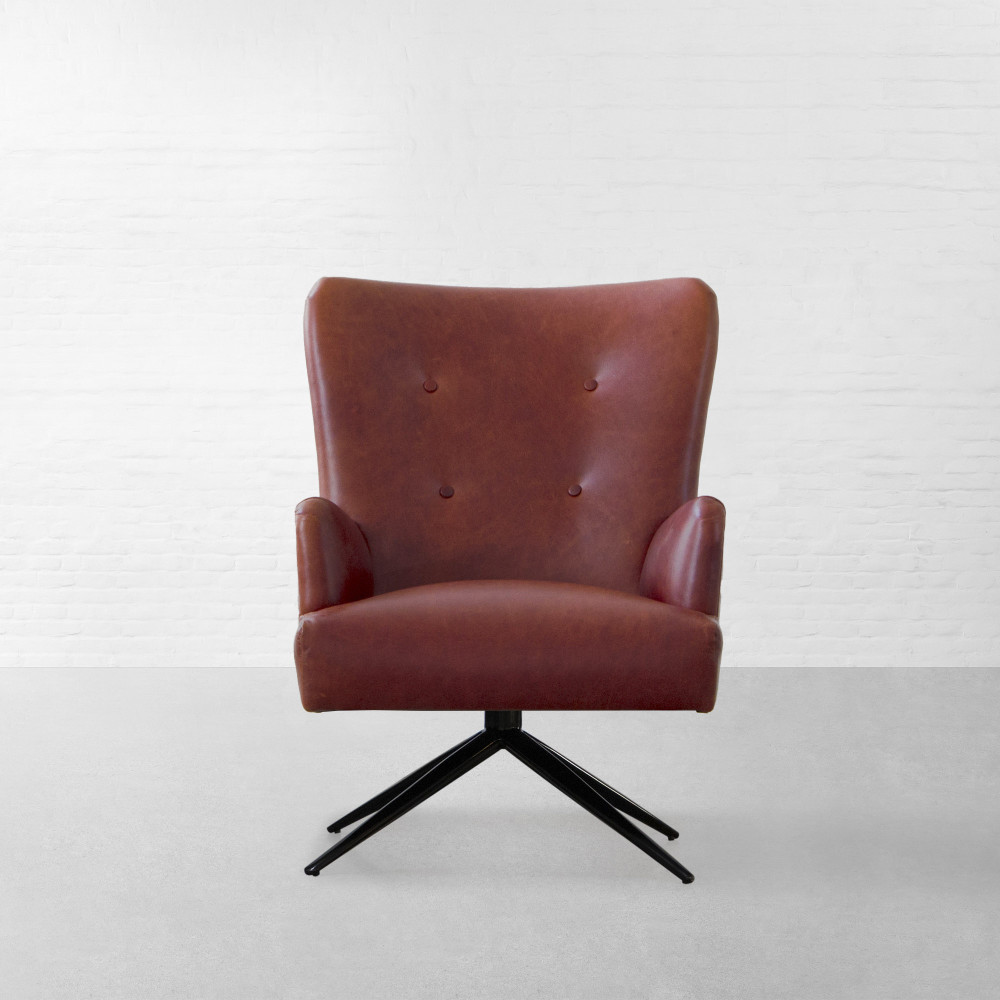 Melbourne Leather Revolving Armchair