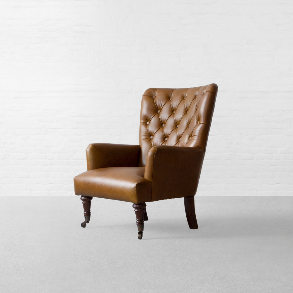 Munnar Tufted Leather Armchair