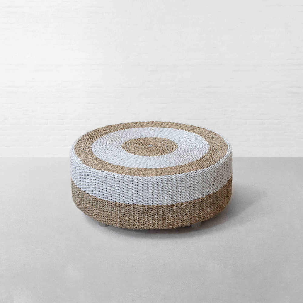 Langkawi Seagrass Round Coffee Table - Natural White