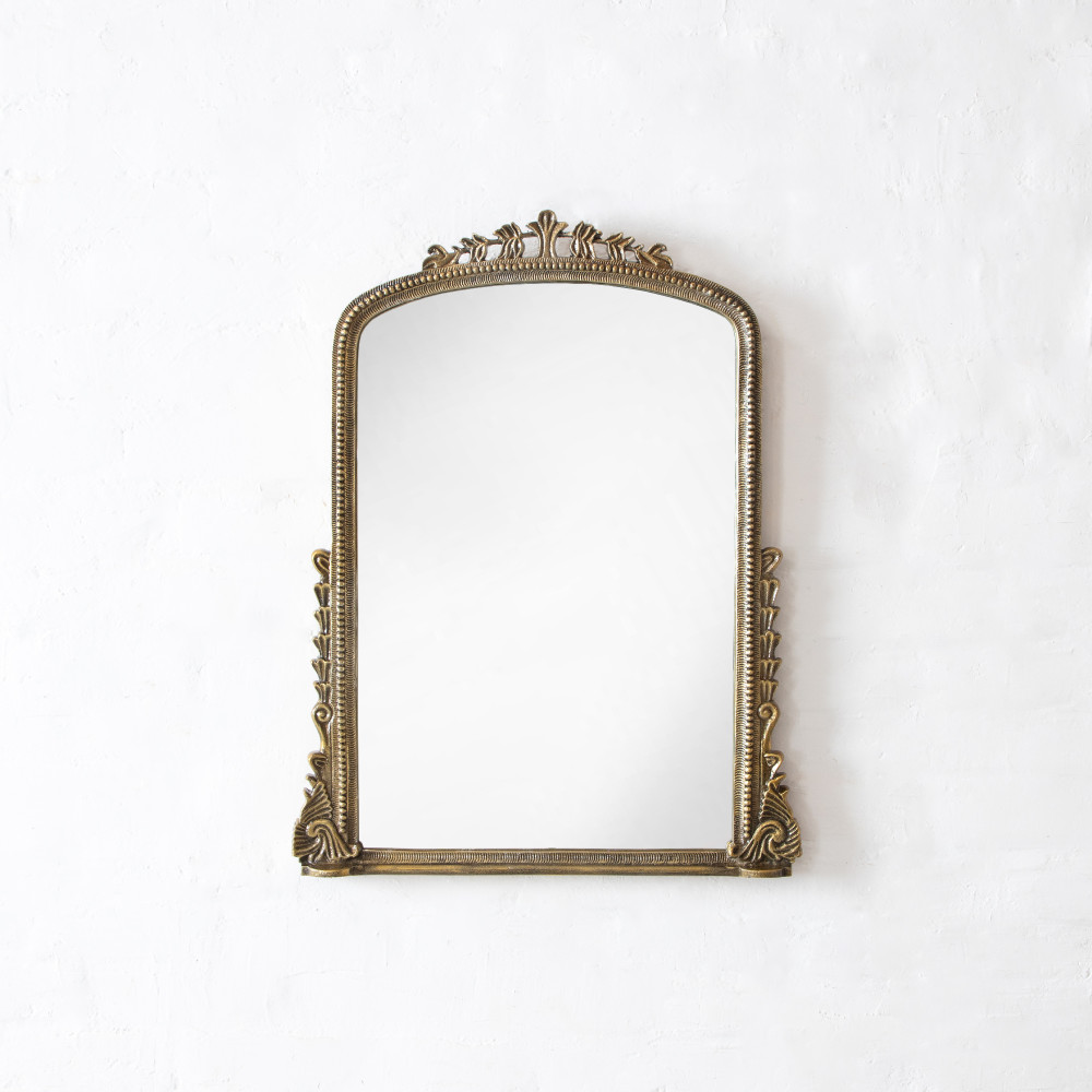 Arlington Ornate Wall Mirror-Antique Brass