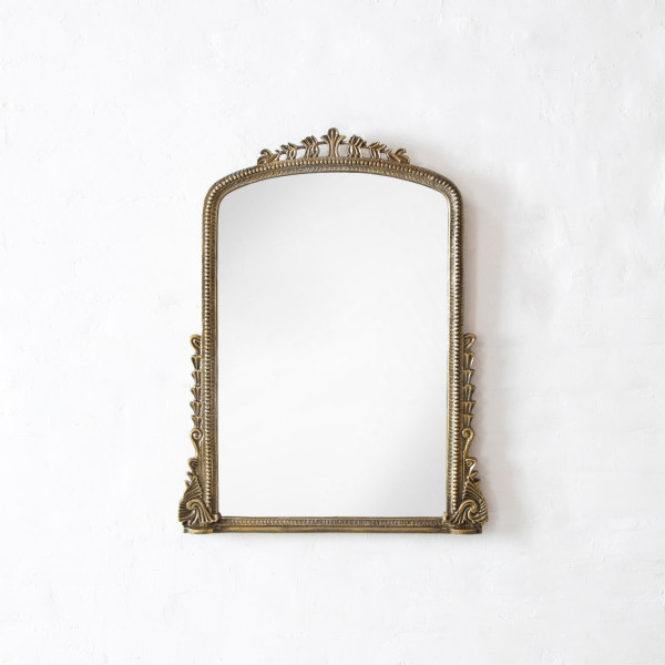 ARLINGTON ORNATE WALL MIRROR-Antique Brass Finish