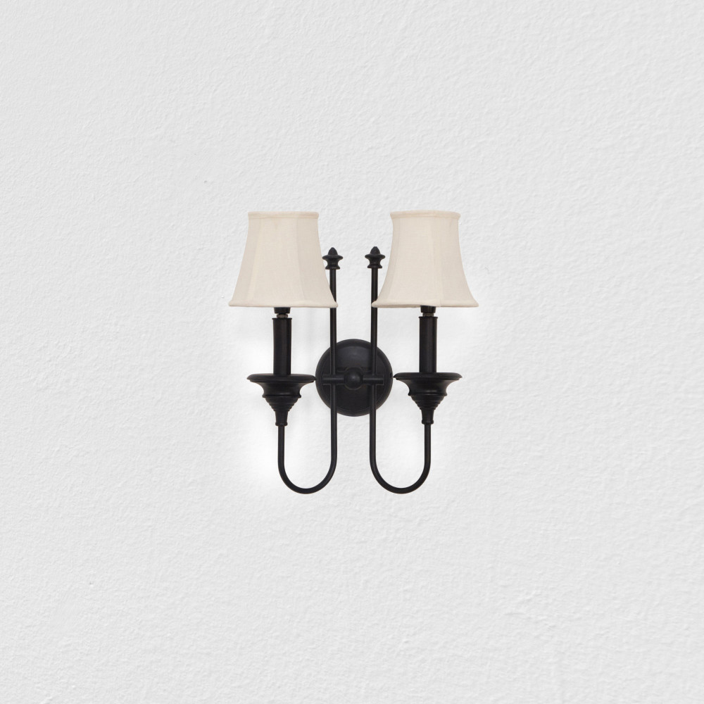 Charlestown Wall Sconce (Double) - Black