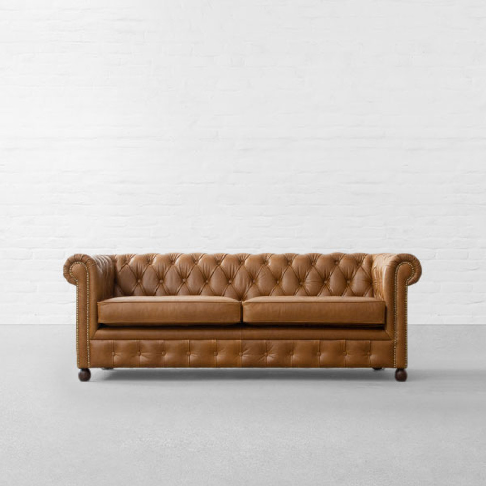 Classic Chesterfield Tufted Leather Sofa Collection