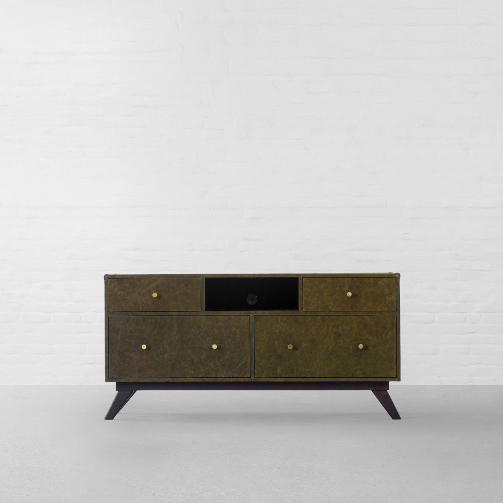 Colaba Leather TV Unit With Set Top Box Slot