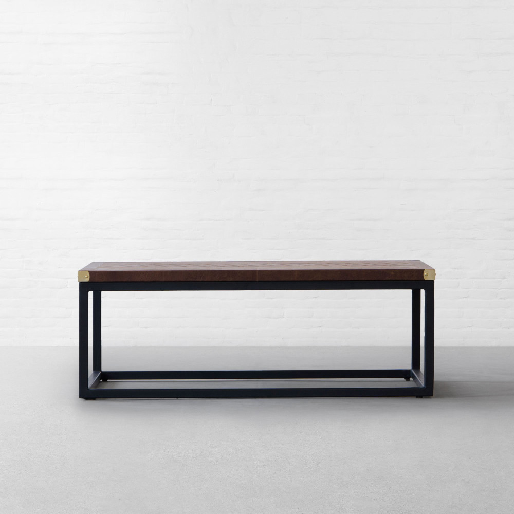 Edward Leather Top Coffee Table