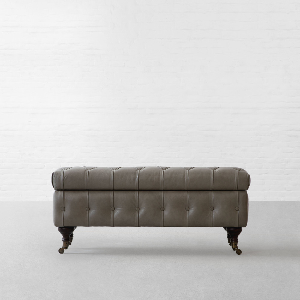 Elma Leather Tufted Storage Bench