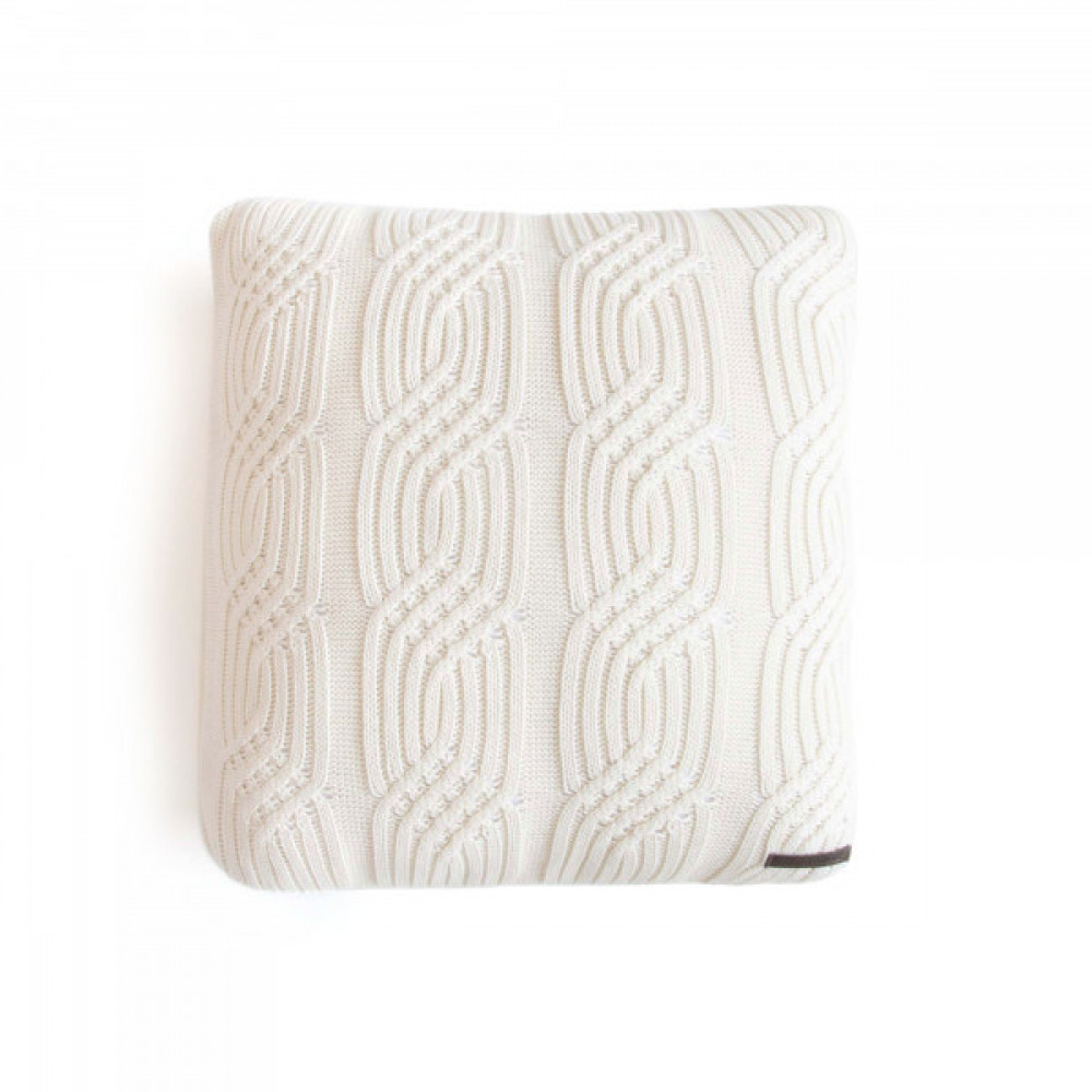 Entwined Knit Cushion Cover - Snow White
