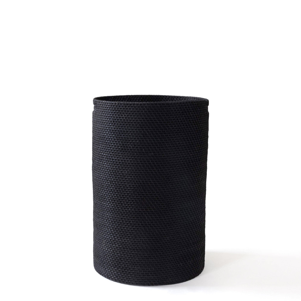 Hata Cylindrical Laundry Basket - Black Finish