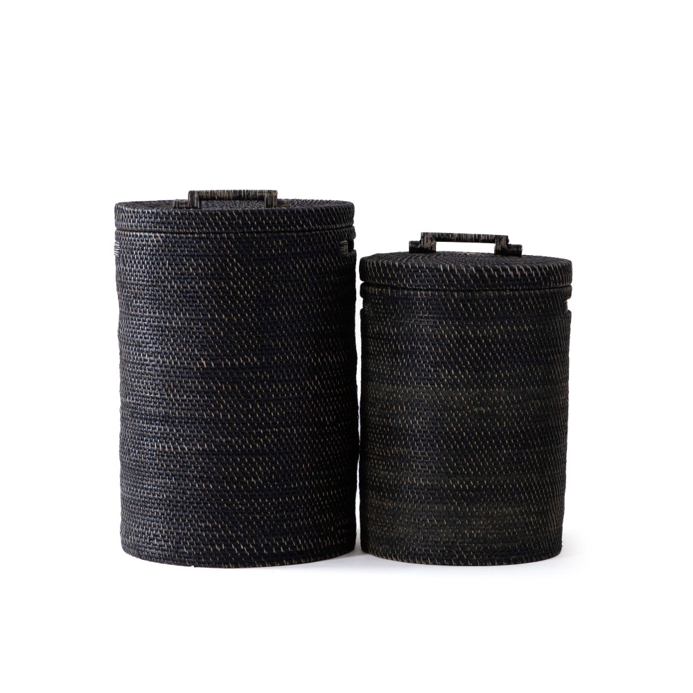 Hata Cylindrical Storage Basket Black Finish