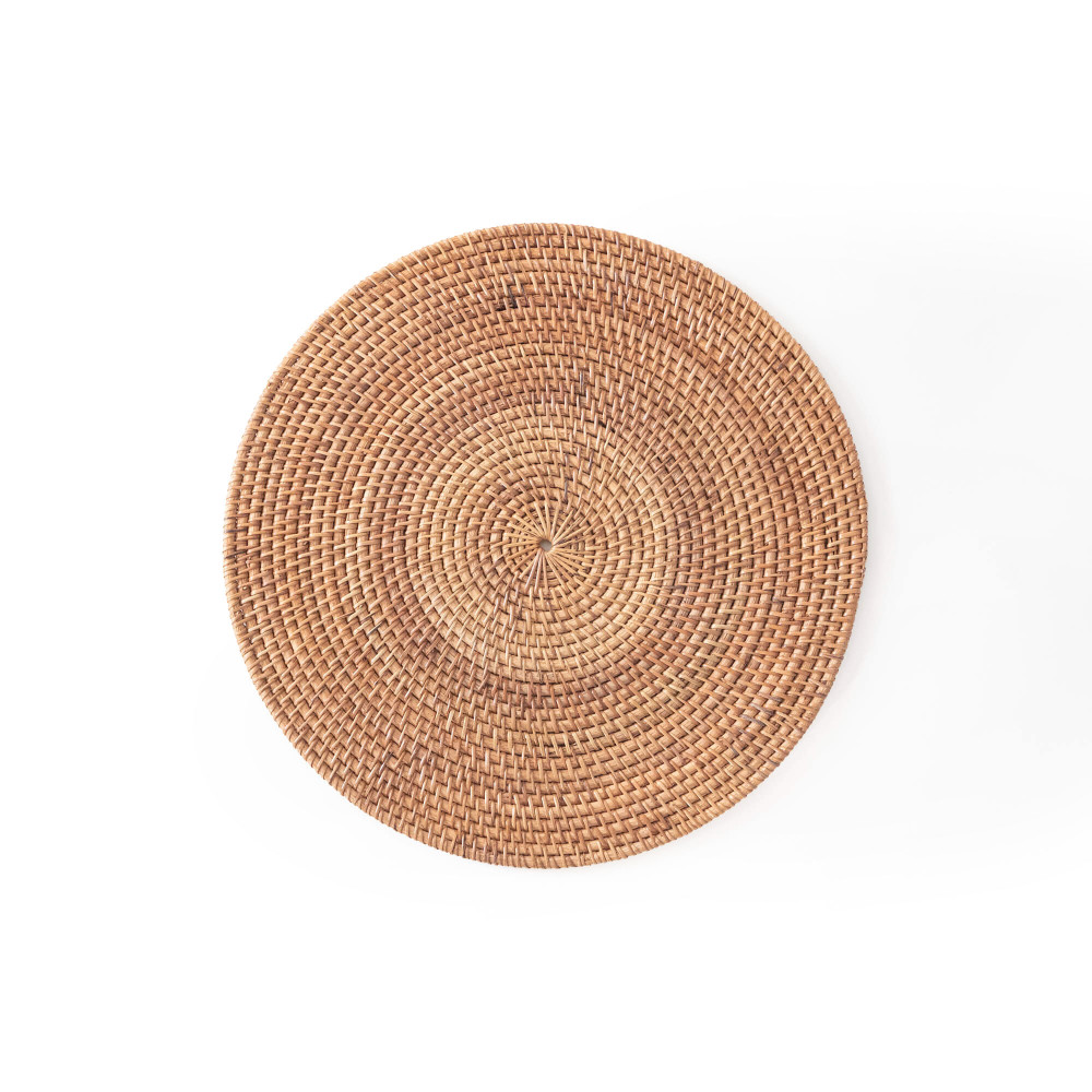 Hata Handwoven Round Table Mat- Natural Finish