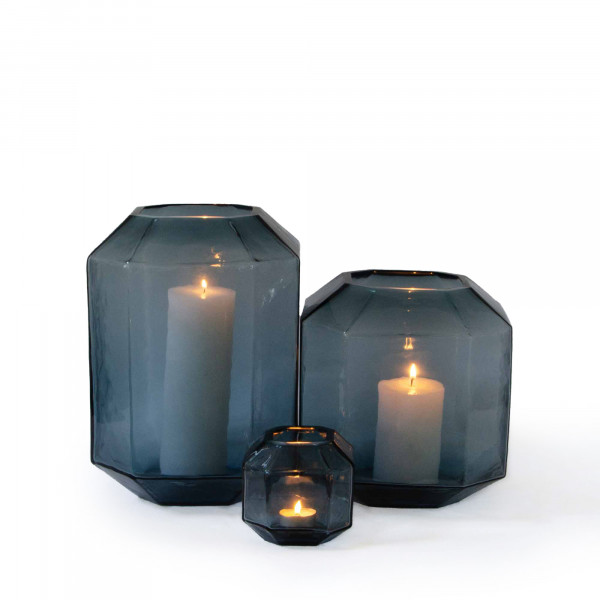 Hive Glass Candle Holder - Teal