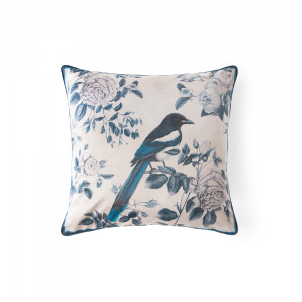 Magpie in Bloom Cushion Cover