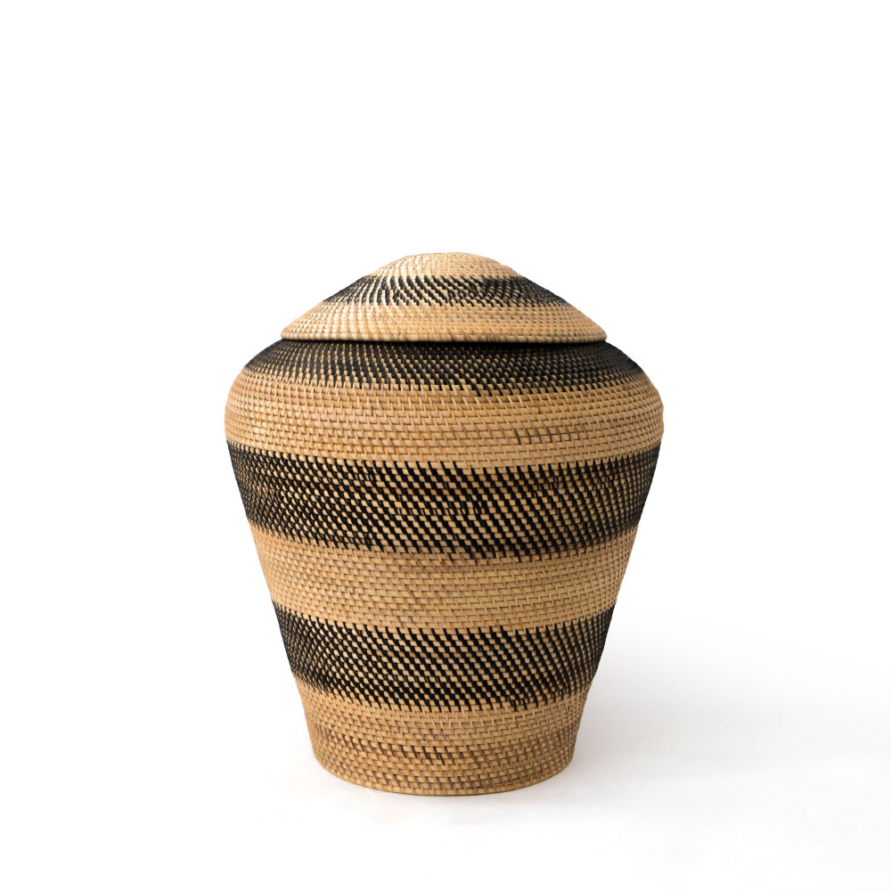Malay Zebra Pot in Natural &amp; Charcoal