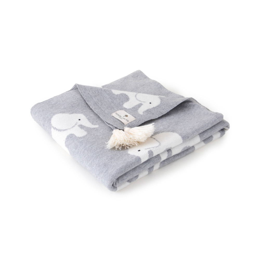 Kids Marching Elephants Baby Blanket