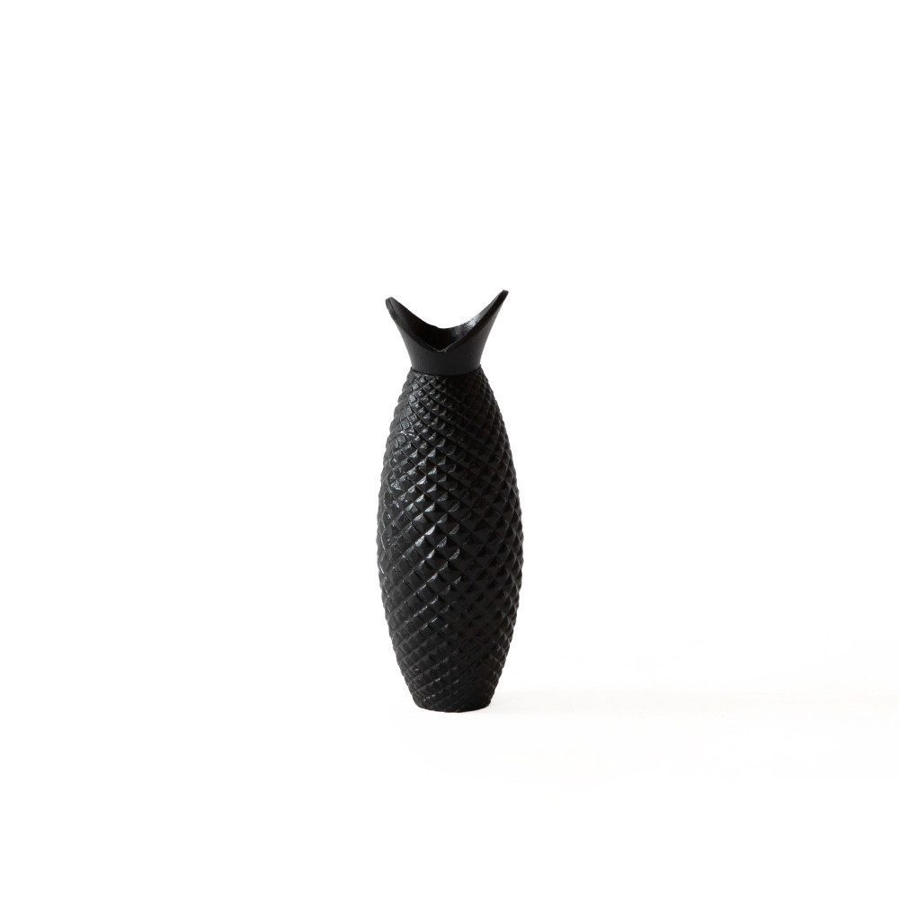 Mottled Metal Vase - Ebony