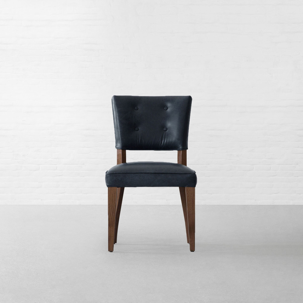 Prague Leather Dining Chair-Armless