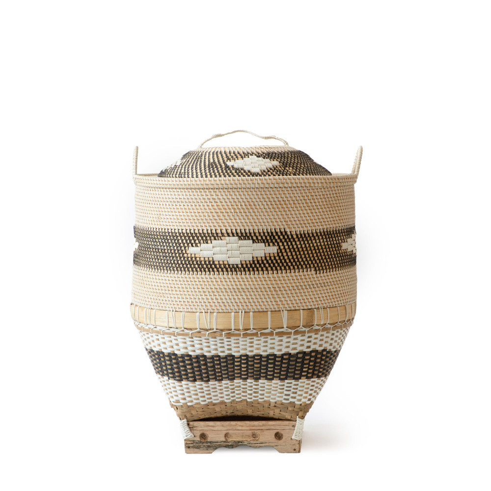 Malay Square Bottomed Storage Basket with Lid