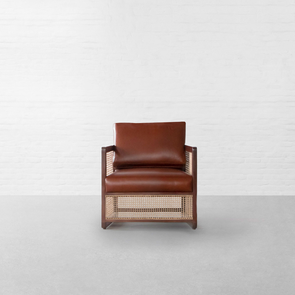 Southampton Rattan Leather Armchair