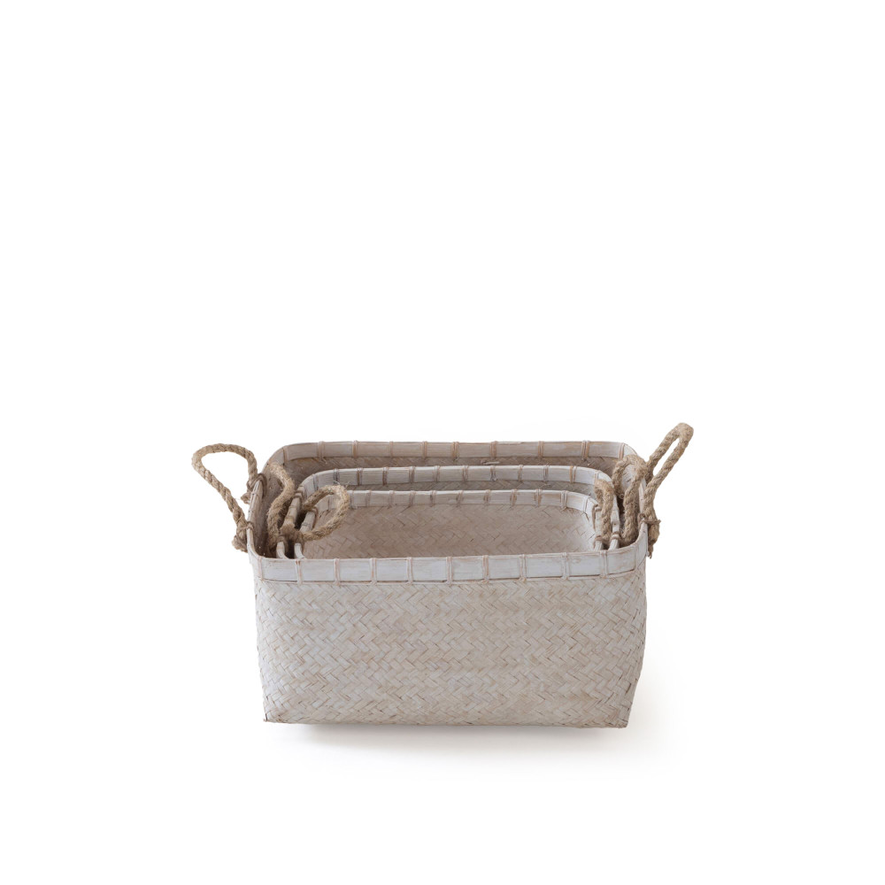 Togean Seagrass Handwoven Basket - Beach Sand Finish